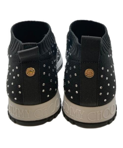 JIMMY CHOO（ジミーチュウ）JIMMY CHOO (ジミーチュウ) クリスタルニットスニーカー ブラック サイズ:38の古着・服飾アイテム