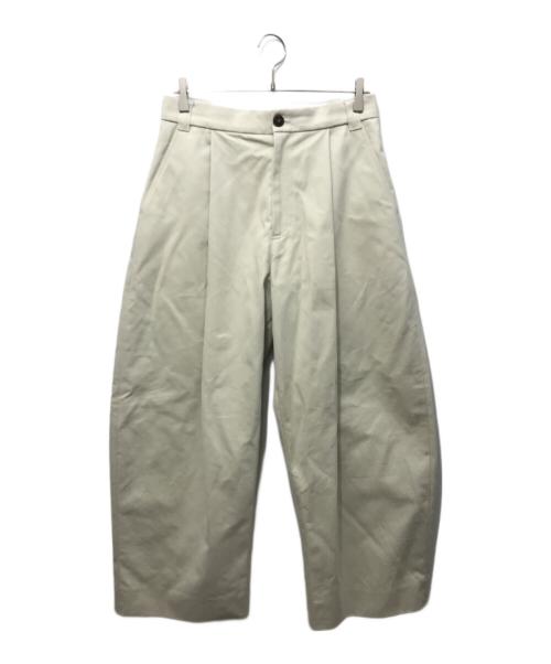STUDIO NICHOLSON（スタジオ ニコルソン）STUDIO NICHOLSON (スタジオ ニコルソン) コットンツイルタックワイドパンツ アイボリー サイズ:Sの古着・服飾アイテム