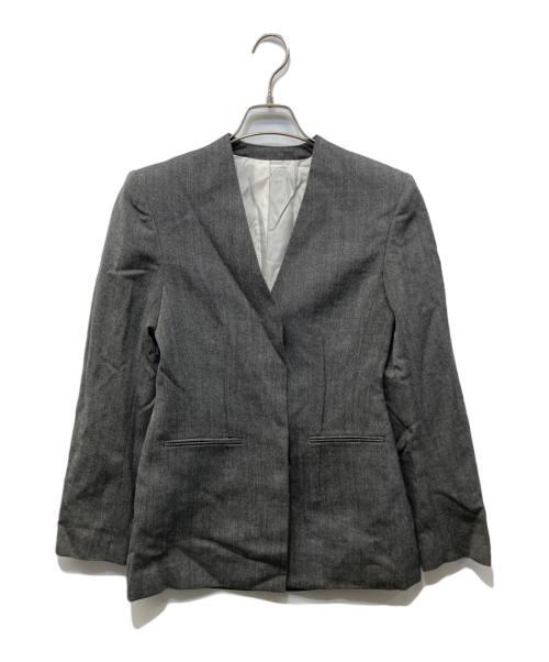 ETRE TOKYO（エトレトウキョウ）ETRE TOKYO (エトレトウキョウ) SANTEウエストシェイプノーカラージャケット グレー サイズ:Sの古着・服飾アイテム