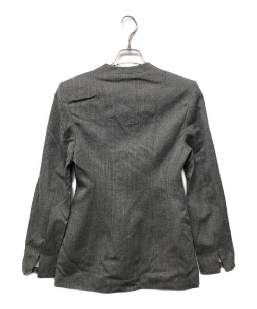 ETRE TOKYO（エトレトウキョウ）ETRE TOKYO (エトレトウキョウ) SANTEウエストシェイプノーカラージャケット グレー サイズ:Sの古着・服飾アイテム