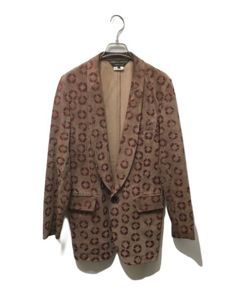 COMME des GARCONS HOMME PLUS（コムデギャルソンオムプリュス）COMME des GARCONS HOMME PLUS (コムデギャルソンオムプリュス) 総柄ピッグレザージャケット ブラウン×カーキ サイズ:Sの古着・服飾アイテム