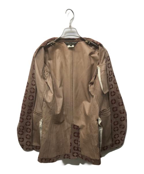 COMME des GARCONS HOMME PLUS（コムデギャルソンオムプリュス）COMME des GARCONS HOMME PLUS (コムデギャルソンオムプリュス) 総柄ピッグレザージャケット ブラウン×カーキ サイズ:Sの古着・服飾アイテム