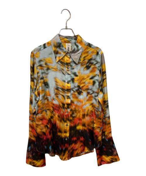 PRANK PROJECT（プランクプロジェクト）PRANK PROJECT (プランクプロジェクト) アブストラクトフラワーシャツ グレー×オレンジ サイズ:Freeの古着・服飾アイテム