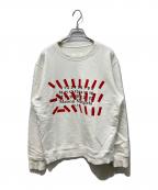 Maison Margielaメゾンマルジェラ）の古着「テーププリントクルーネックスウェット」｜ホワイト