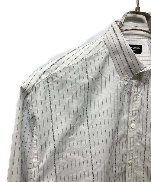 BALENCIAGA（バレンシアガ）BALENCIAGA (バレンシアガ) ボタンダウンストライプシャツ ホワイト×ブラック サイズ:37の古着・服飾アイテム