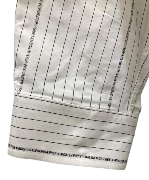 BALENCIAGA（バレンシアガ）BALENCIAGA (バレンシアガ) ボタンダウンストライプシャツ ホワイト×ブラック サイズ:37の古着・服飾アイテム