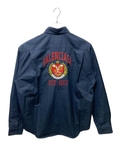 BALENCIAGA（バレンシアガ）BALENCIAGA (バレンシアガ) カレッジ ラージフィット シャツ ネイビー サイズ: 36の古着・服飾アイテム