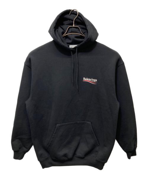 BALENCIAGA（バレンシアガ）BALENCIAGA (バレンシアガ) キャンペーンロゴ プルオーバーパーカー ブラック サイズ:XSの古着・服飾アイテム