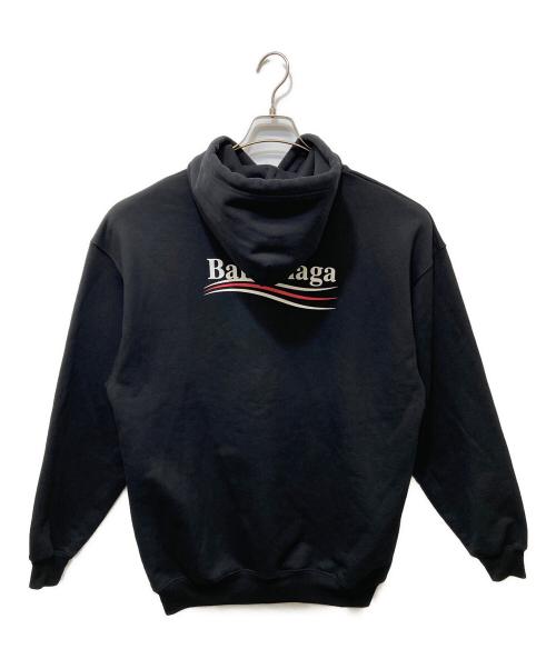 BALENCIAGA（バレンシアガ）BALENCIAGA (バレンシアガ) キャンペーンロゴ プルオーバーパーカー ブラック サイズ:XSの古着・服飾アイテム