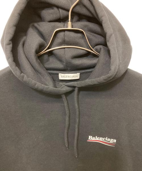 BALENCIAGA（バレンシアガ）BALENCIAGA (バレンシアガ) キャンペーンロゴ プルオーバーパーカー ブラック サイズ:XSの古着・服飾アイテム