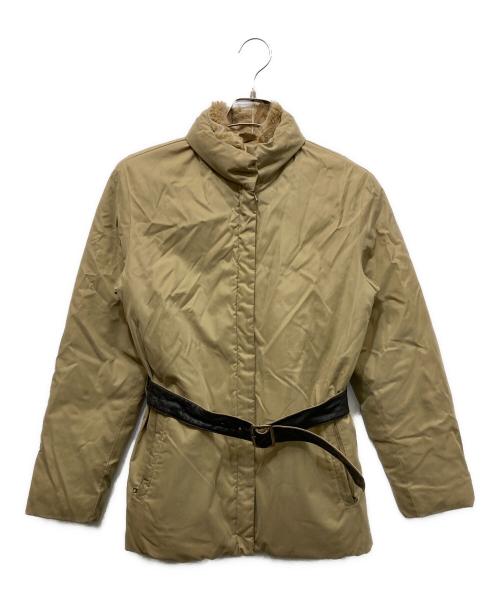 MONCLER（モンクレール）MONCLER (モンクレール) ファートリミングダウンジャケット ベージュの古着・服飾アイテム