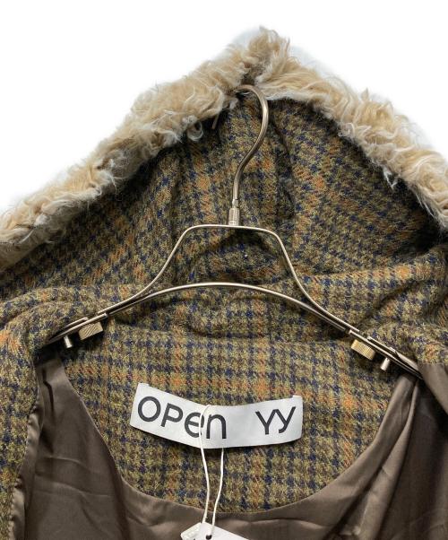 OPEN YY（オープンワイワイ）OPEN YY (オープンワイワイ) faux fur trim coat オリーブ サイズ:M 未使用品の古着・服飾アイテム