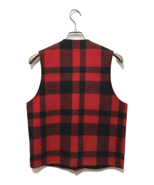 FILSON（フィルソン）FILSON (フィルソン) チェックマッキーノベスト レッド×ブラック サイズ:Sの古着・服飾アイテム