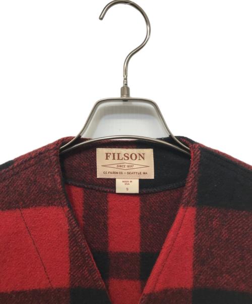 FILSON（フィルソン）FILSON (フィルソン) チェックマッキーノベスト レッド×ブラック サイズ:Sの古着・服飾アイテム