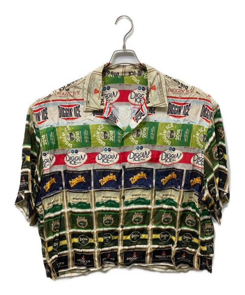 sillage（シアージ）sillage (シアージ) オープンカラーシャツ ベージュ×グリーン サイズ:Freeの古着・服飾アイテム