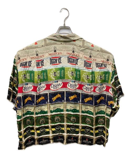 sillage（シアージ）sillage (シアージ) オープンカラーシャツ ベージュ×グリーン サイズ:Freeの古着・服飾アイテム