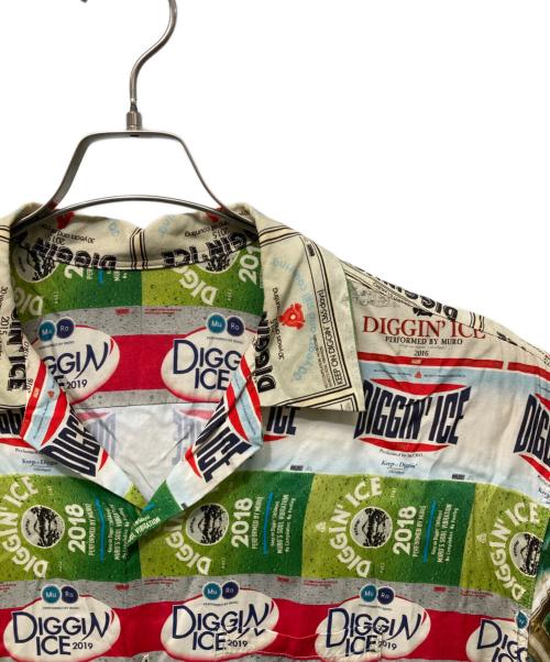 sillage（シアージ）sillage (シアージ) オープンカラーシャツ ベージュ×グリーン サイズ:Freeの古着・服飾アイテム