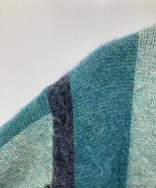 Needles（ニードルズ）Needles (ニードルズ) BEAUTY&YOUTH (ビューティーアンドユース) 別注 マルチストライプ モヘアカーディガン グリーン×ネイビー サイズ:Sの古着・服飾アイテム