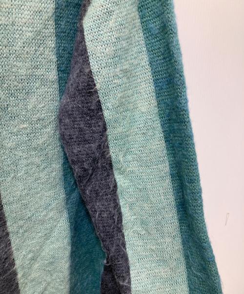 Needles（ニードルズ）Needles (ニードルズ) BEAUTY&YOUTH (ビューティーアンドユース) 別注 マルチストライプ モヘアカーディガン グリーン×ネイビー サイズ:Sの古着・服飾アイテム