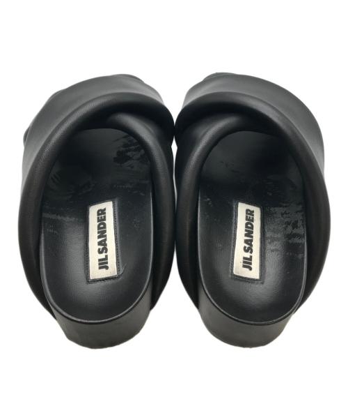 JIL SANDER（ジルサンダー）JIL SANDER (ジルサンダー) クロスストラップスライドサンダル ブラック サイズ:36の古着・服飾アイテム