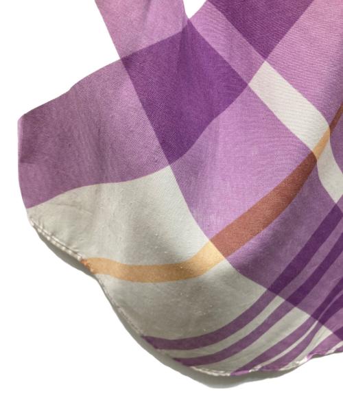 Y's（ワイズ）Y's (ワイズ) S/Sレーヨンチェックシャツ パープル×ホワイト サイズ:3の古着・服飾アイテム