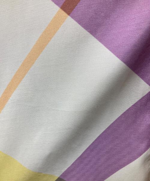 Y's（ワイズ）Y's (ワイズ) S/Sレーヨンチェックシャツ パープル×ホワイト サイズ:3の古着・服飾アイテム
