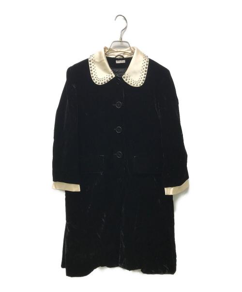 MIU MIU（ミュウミュウ）MIU MIU (ミュウミュウ) ベルベッドコート ブラック サイズ:40の古着・服飾アイテム