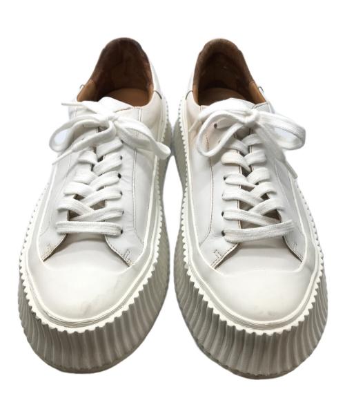 JIL SANDER（ジルサンダー）JIL SANDER (ジルサンダー) プラットフォームスニーカー ホワイト サイズ:37の古着・服飾アイテム