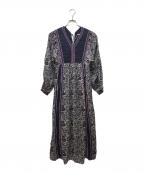 ne quittez pasヌキテパ）の古着「C.VOILE ETHNIC PRINT DRESS」｜ネイビー×パープル