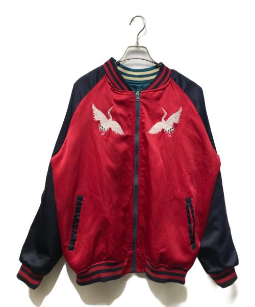 STRUGGLE FAMILY（ストラグルファミリー）STRUGGLE FAMILY (ストラグルファミリー) スカジャン レッド×グリーン サイズ:2XLの古着・服飾アイテム