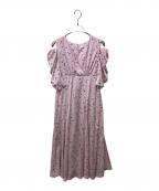HER LIP TOハーリップトゥ）の古着「Marguerite Open Shoulder Dress」｜ピンク