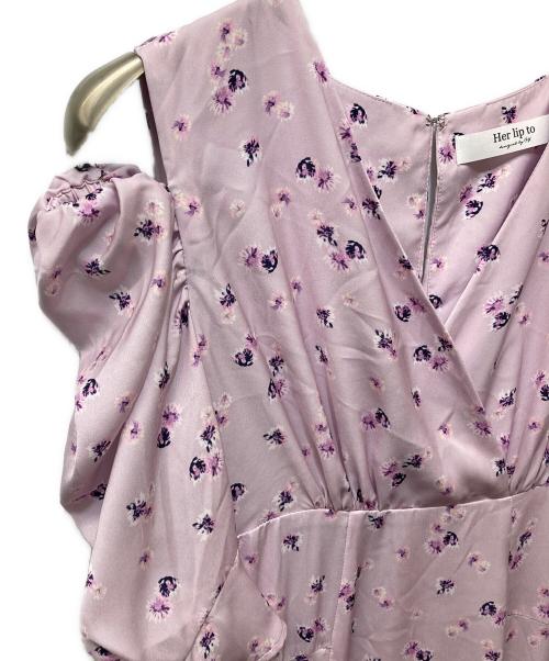 HER LIP TO（ハーリップトゥ）HER LIP TO (ハーリップトゥ) Marguerite Open Shoulder Dress ピンク サイズ:Mの古着・服飾アイテム