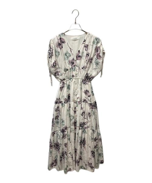 HER LIP TO（ハーリップトゥ）HER LIP TO (ハーリップトゥ) Full Of Love Long Dress アイボリー×パープル サイズ:Mの古着・服飾アイテム