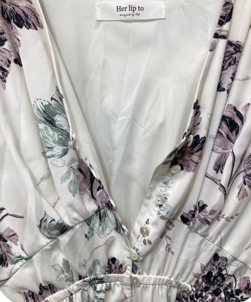 HER LIP TO（ハーリップトゥ）HER LIP TO (ハーリップトゥ) Full Of Love Long Dress アイボリー×パープル サイズ:Mの古着・服飾アイテム