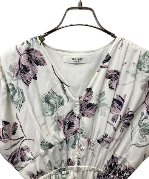 HER LIP TO（ハーリップトゥ）HER LIP TO (ハーリップトゥ) Full Of Love Long Dress アイボリー×パープル サイズ:Mの古着・服飾アイテム