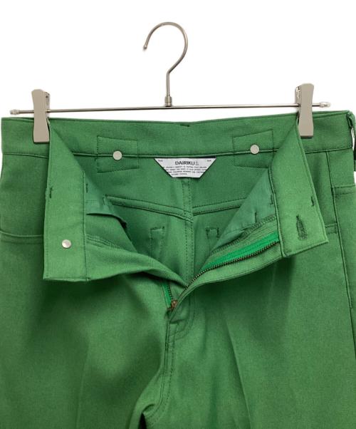 DAIRIKU（ダイリク）DAIRIKU (ダイリク) Straight Flasher Pressed Pants グリーン サイズ:27の古着・服飾アイテム