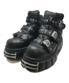 NEW ROCK（ニューロック）の古着「ANKLE BOOT METALLIC」｜ブラック