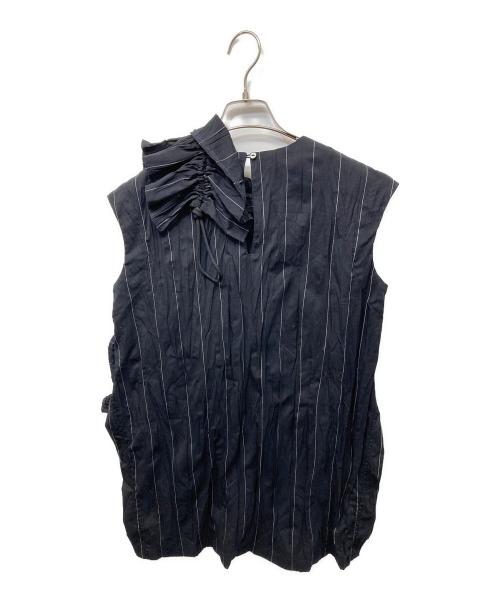 Ujoh（ウジョー）UJOH (ウジョー) フリルディティールプルオーバー ネイビー サイズ:2の古着・服飾アイテム