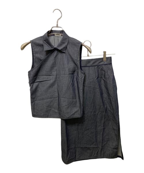 MIU MIU（ミュウミュウ）MIU MIU (ミュウミュウ) デニムチャイナセットアップ インディゴ サイズ:38の古着・服飾アイテム