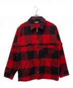 WOOLRICHウールリッチ）の古着「バッファローチェックスタッグジャケット」｜レッド×ブラック