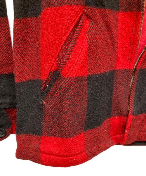 WOOLRICH（ウールリッチ）WOOLRICH (ウールリッチ) バッファローチェックスタッグジャケット レッド×ブラック サイズ:Mの古着・服飾アイテム