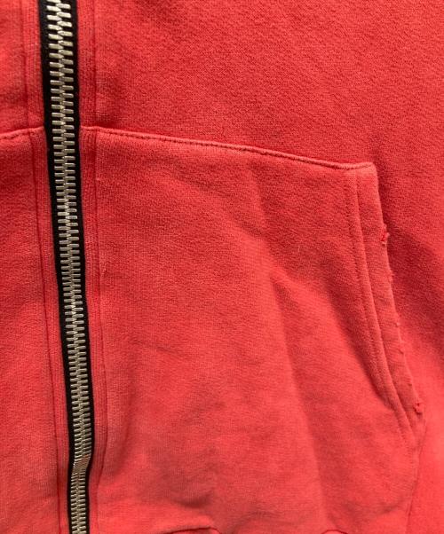 BALMAIN（バルマン）BALMAIN (バルマン) ダメージフーデッドベスト レッド サイズ:Sの古着・服飾アイテム