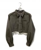 MAISON SPECIALメゾンスペシャル）の古着「Hand Stitch With Tie Short Length Shirt」｜ブラウン