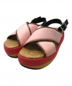 MARNIマルニ）の古着「クロスストラップサンダル」｜ピンク