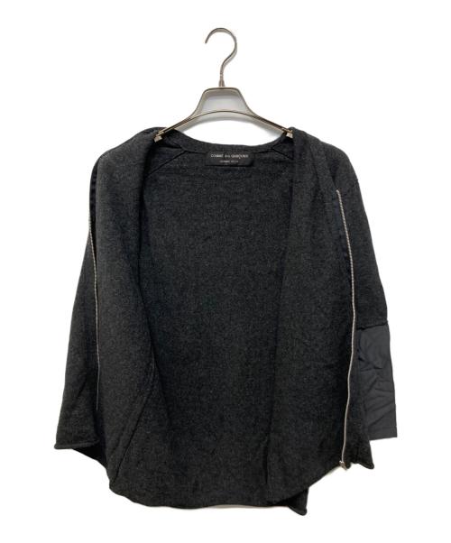 COMME des GARCONS HOMME PLUS（コムデギャルソンオムプリュス）COMME des GARCONS HOMME PLUS (コムデギャルソンオムプリュス) 90’S 袖切替ジップカーディガン グレー×ブラック サイズ:不明の古着・服飾アイテム