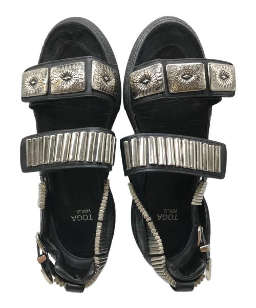 TOGA（トーガ）TOGA (トーガ) メタルサンダル ブラック サイズ:42の古着・服飾アイテム