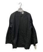 HYKEハイク）の古着「フレアスリーブリネンブラウス」｜ブラック