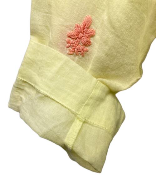 ne quittez pas（ヌキテパ）ne quittez pas (ヌキテパ) Cotton Chikan Embroidery V-Neck Dress イエロー サイズ:Sの古着・服飾アイテム