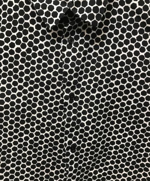 JIL SANDER（ジルサンダー）JIL SANDER (ジルサンダー) 総柄シャツ ブラック×ホワイト サイズ:40の古着・服飾アイテム