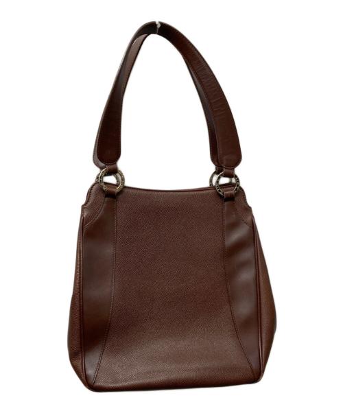 BVLGARI（ブルガリ）BVLGARI (ブルガリ) MAEBEA レザートートバッグ ブラウンの古着・服飾アイテム